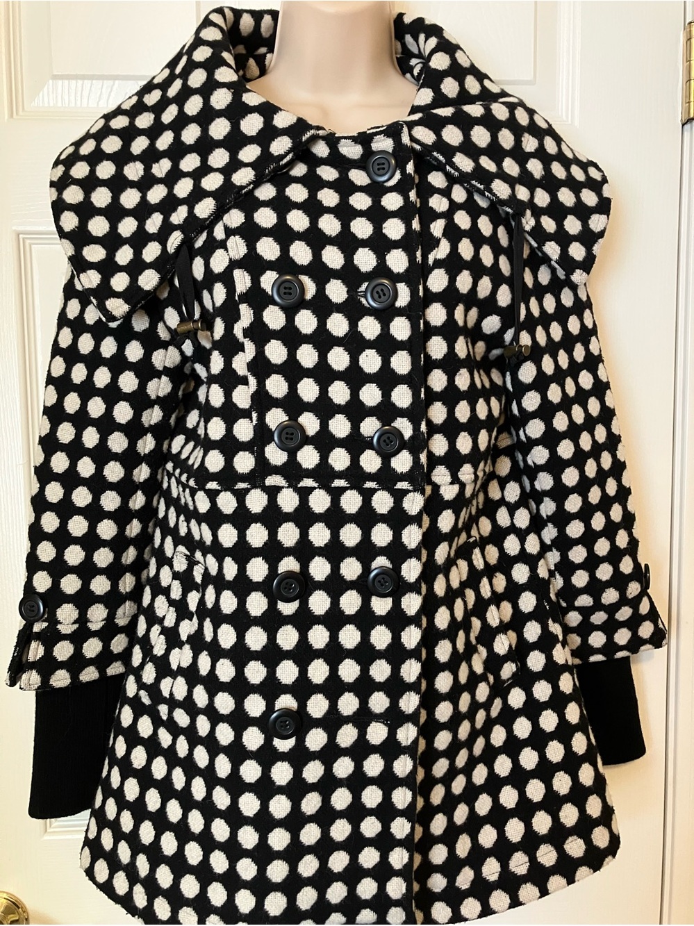 Decree Polka Dot Double-Breasted Women's Coat M